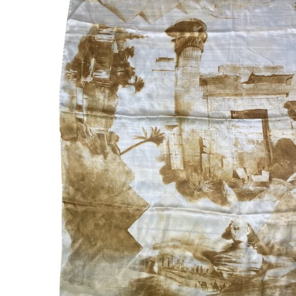 Escada Egyptian Pyramid Scarf 70"x33" Egypt Sphinx Pharoah - Picture 5 of 6
